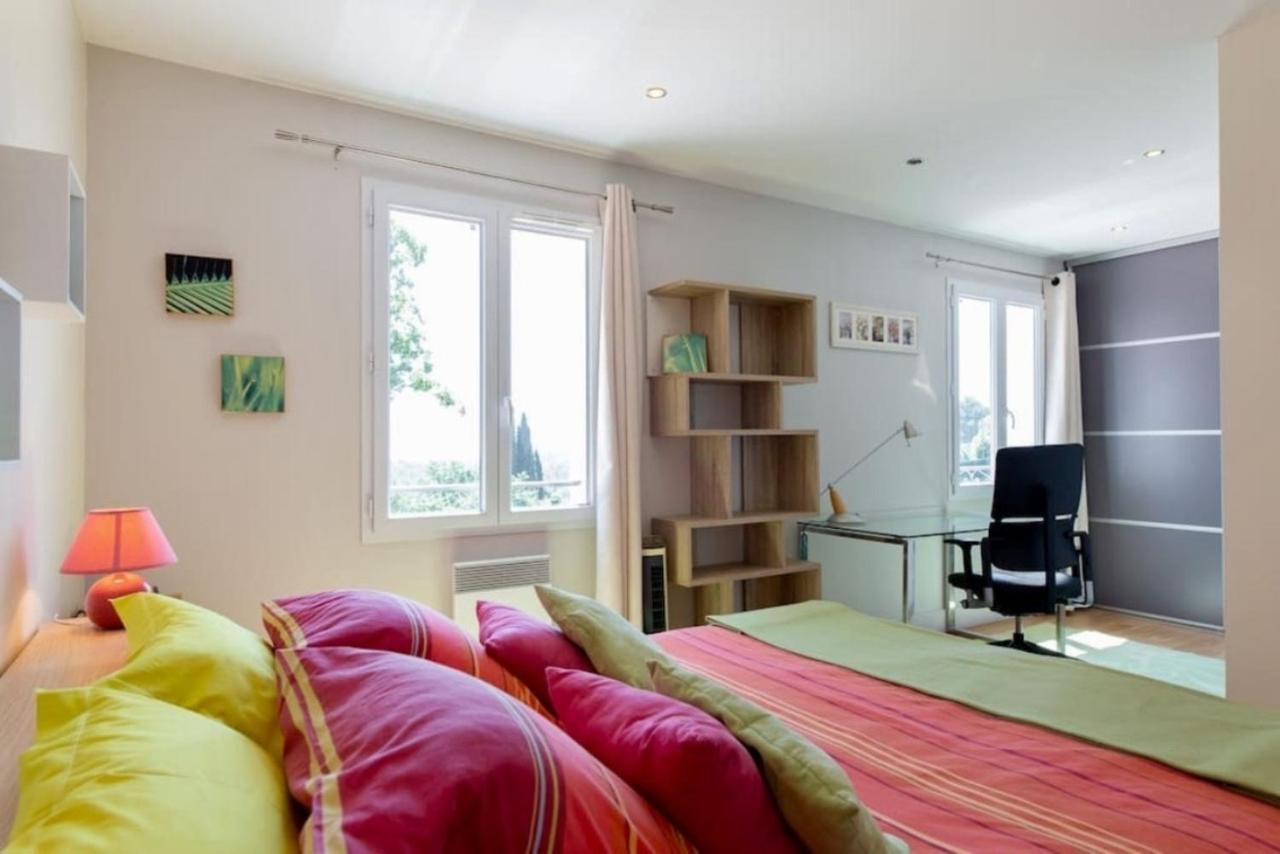 Cote D'Azur, Villa New Gold Dream With Heated And Privat Pool, Sea View Le Rouret Eksteriør billede